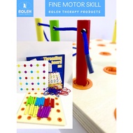 BOLEH Threading Peg Board Wooded Board For Fine Motor Skill and Speech Therapy