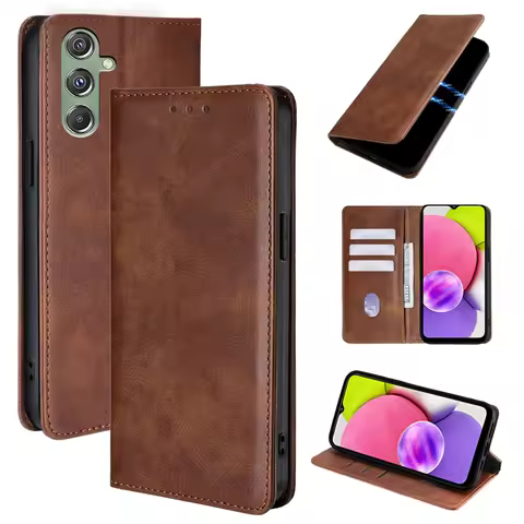 Leather Phone Case for Samsung Galaxy F34 F52 F04 F54 F62 F12 F41 Xcover 7 6 5 Flip Cover Card Slots