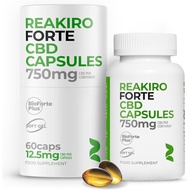 Reakiro Forte CBD Soft Gel Capsules 750mg 60pcs | Fast-Acting CBD Capsules with BioForte Plus | 12mg