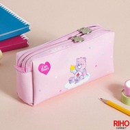 Korea Daiso Care Bears Double Zipper Pencil Case Storage Bag Stationery Large Capacity Cute Universa