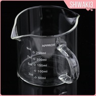 [Shiwaki3] Espresso Measuring Glass Jug Cup Double Spouts Comfortable to Hold with