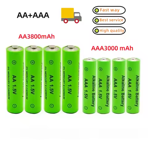 New AA + AAA Rechargeable AA 1.5V 3800mAh / 1.5V AAA 3000mah Alkaline Battery Flashlight Toys Watch 