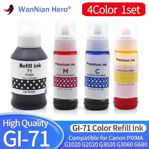 4 color Refill Ink For Canon GI-71 GI 71 For Canon PIXMA G1020 G1220 G2020 G2160 G2260 G3020 G3260 G