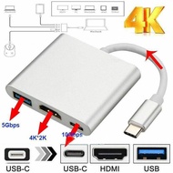 3 in 1 USBC Hub 3.1 Type C เป็น 4K HDMI Monitor USB3.0 Type C PD Hubสายเคเบิลอะแดปเตอร์ตัวแปลงแล็ปท็อปโทรศัพท์