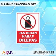 REMOVABLE RAINCOAT STICKERS | Warning Stickers