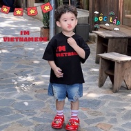BLACK T-SHIRT VIETNAMESE LETTERS Loose Form Boxy 100% Cotton 2C 260G THICK STANDING FORM