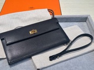 全新 專櫃單 Hermes Kelly pocket long wallet &amp; clutch - brand new