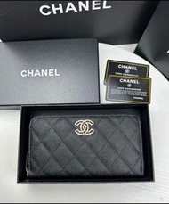 💜Chanel香奈兒 牛皮長款錢包 多卡位/零錢包/證件包 香港專櫃同款 附禮盒/卡片套