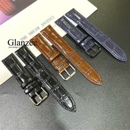 Bamboo Style Leather Watch Strap Gold Black Buckle 18mm 20mm 21mm 22mm 24mm 26mm