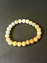 天然翡翠 緬甸 A玉 玉珠 玉鏈 手鏈 • 漸變鵝黃翡翠手串