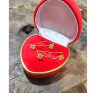 Original beautiful coin earrings91 gem tie 1gram