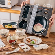 Xicai Japanese Tableware One-Person Food Dish Set Cartoon Gift Box Cute Tableware Single Exquisite D