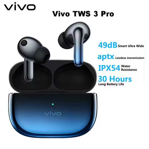 Vivo TWS 3 Pro Bluetooth 5.3 Wireless Earphone 40 Hours Battery life 48dB Active Noise Cancelling He