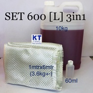 [SET L] 3in1 Fiberglass EWR600 Resin Hardener Polyster Resin Gam Fiber Fiberglass Mat Boat 船用树脂