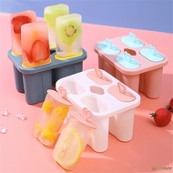 4-Cell Ice Cream Mold Reusable Ice Cube Maker with Handle Home Making Popsicles Ice Cream Frozen Homemade Ice Box Kitchen Tool Accessories