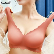 KLAME M-XXL Plus Size Women's Seamless Soild Color Push-Up Without Steel Ring Latex Bra KLM164