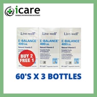 LIVE-WELL E-BALANCE 400IU 60'S X 3 ( EXP DATE : 06/2026 )