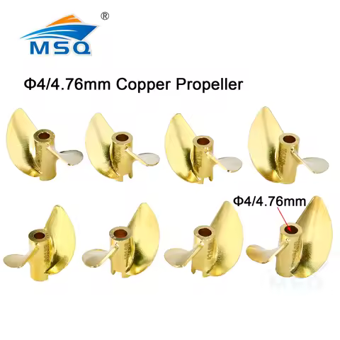 RC Boat 2 blades Copper Propeller D36/37/38/40/42/45mm for 4mm/4.76mm(3/16'') Prop Shaft Boat Screw