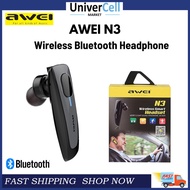 Awei N3 Wireless Bluetooth Earphone Cordless Business Headset With Microphone
