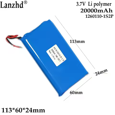 1-10 1S2P battery pack 3.7V Li polymer For GPS tracker battery 20000mAh 1260110-2P induction speaker