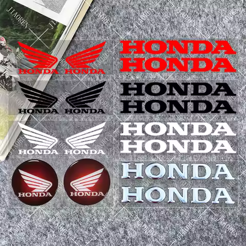 3D Car Motorcycle Honda Stickers Decals Tank Helmet Cbr Cb Pcx Wing Logo Red White Black