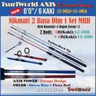 [ComboSet 2 Joran] TsuriWorld AXIS POWER/Kotai Dwi Power MH+H Power(12-25-15-40lb) 2-Piece Spinning 