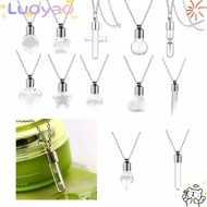 LUOYAO Wishing Bottle, Transparent Glass Fillable Glass Bottle Necklace, Keepsake DIY with Chain Mem
