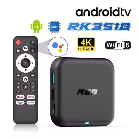 2025 Smart TV Box R69-1 Rockchip 3518 TV Box HDR 10 Ultra HD 4K AndroidTV 14 Support Wifi6 BT5.0 New