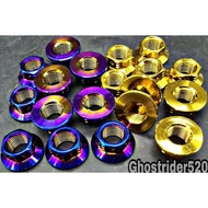 YAMAHA Y15 TYRE SHAFT NUT SIZE 19 TITANIUM GOLD ORIGINAL THAI