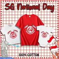 Singapore 60th NDP Printed Cotton Family Shirts Baby Romper National Day T-shirt Kids Sg60 T Shirt O