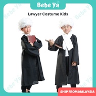 Lawyer Costume Kids - Pretend Play Uniform Lawyer Robe Wig Judge Occupation Baju Peguam