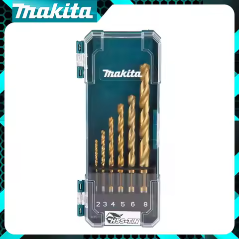 Makita Twist Drill Impact Bit Set HSS-Tin Multifunctional Package Antirust Sealed Box Woodworking Po