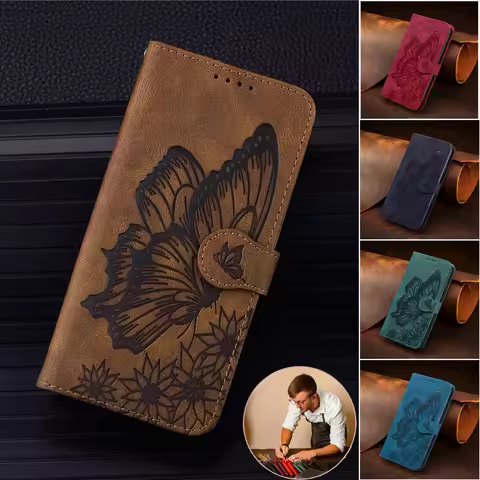 Butterfly Flip Cover Phone Case For Xiaomi Poco M8 C85 C75 M7 X7 X6 M6 C65 X5 M5s M3 F3 X3 NFC Pro 5