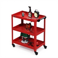 3-Tier Rolling Tool Cart with Drawers Multifunctional Utility Cart Mobile Tool Storage Organizer for