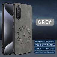 For Sony Xperia 5 III/5 II/5 IV/ Xperia 5III Case Simple Stylish Magnetic Suction Luxury Leather Ski