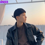 JAVIER Men Women Skullcap, Cotton Dome Brimless Hat Unisex, Retro Solid Color Docker Cap without Vis