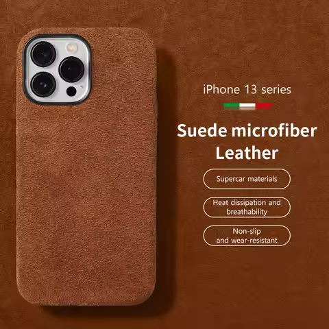 Clearance Sale for Magsafe Case Soft Suede Fur Car Leather Phone Case for iPhone 13 Pro Max 13Pro 13