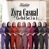 Zyra Casual Co-Ord | Muslimah Set 3 in 1 | Premium CEY Italian by FANTASTIC
