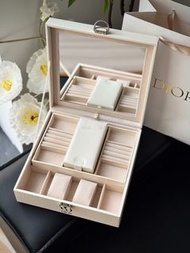 DIOR 迪奧 白色雙層帶鎖珠寶首飾收納盒