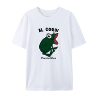 2025 Summer Fashion Short Sleeve El Coqui Frog Printed Round Neck T-Shirt For Men And Women, Loose A
