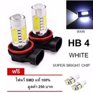( PRO+++ ) โปรแน่น.. LED หลอดไฟรถยนต์ หลอดไฟตัดหมอก HB4 (9006) แสงสีขาว จำนวน 1 คู่ (WHITE) แถมฟรี ไ