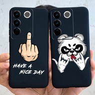 Case for Vivo V27 V 27Pro V27E V2237 Matte Black Cool Pattern Case Cover VivoV27e V 27 Pro E Phone B