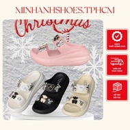 Women's cross sandals with 2 high soles, fashionable figure, sparkling stickers, soft, non-slip sole