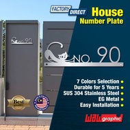 House Number Plate Nombor Rumah 门牌 Stainless Steel 304 白钢门牌 U Series103