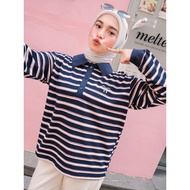 Kienka - Hyeri Stripe Shirt Top Oversized StripeWanita