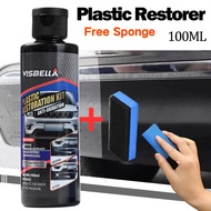 100ML Black Car Plastic Restore Rubber With Sponge Auto Restorer bumper color Car restore plastic co