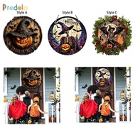 [Predolo] Halloween Wreath, Front Door Sign, Wall Hanging, Halloween Skull Decor, Welcome Sign for H