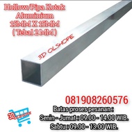 Hollow/Pipa Kotak Aluminium 15mm X 15mm X 2 meter ( Tebal 2 mm ).