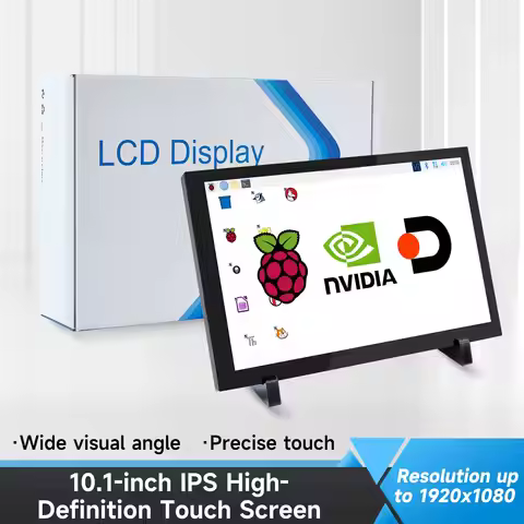 10.1-inch Capacitive Touch Screen LCD Display With Bracket for Raspberry Pi 5 Jetson NANO Orin NX Or