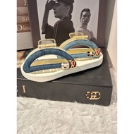 Denim circle hair clip - jeday denim - jedai denim - denim hair clip - light denim - dark denim - de